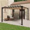 Vidaxl Gazebo con Tetto a Lamelle 3x3 m in Tessuto Tortora e Alluminio