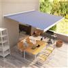 Vidaxl Tenda a Cassonetto Motorizzata 450x300 cm Blu e Bianco