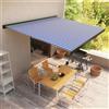 Vidaxl Tenda a Cassonetto Motorizzata 500x300 cm Blu e Bianco