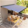 Vidaxl Tenda a Cassonetto Manuale 450x300 cm Blu e Bianca