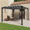 Vidaxl Gazebo con Tetto a Lamelle 3x3 m in Tessuto Antracite/Alluminio