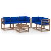 Vidaxl Set Salotto da Giardino 6 pz con Cuscini Blu