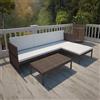 Vidaxl Set Salotto da Giardino 3pz con Cuscini in Polyrattan Marrone