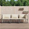 Vidaxl Set Divani da Giardino 3 pz con Cuscini Antracite in Polyrattan