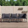 Vidaxl Set Divani da Giardino 3 pz con Cuscini Antracite in Polyrattan