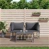 Vidaxl Set Divani da Giardino 3 pz con Cuscini Antracite in Polyrattan