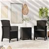 Vidaxl Set Divani da Giardino 3 pz con Cuscini in Rattan PP Grafite