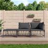 Vidaxl Set Divani da Giardino 3 pz con Cuscini Antracite in Polyrattan