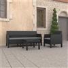 Vidaxl Set Divani da Giardino 3 pz con Cuscini in Rattan PP Antracite