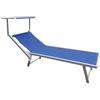 Domus LETTINO MALIBU NEW POOL DOMUS ALLUMINIO/TEXT BLU CM 71X188 H.CM 41