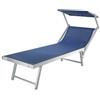 Domus LETTINO MALIBU POOL DOMUS ALLUMINIO/TEXT BLU CM 61X189 H.CM 38