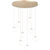 Ondaluce Lampada a sospensione in metallo verniciato Oro SANTOS 8 Luci Led 60 cm