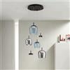 Ondaluce Lampada a sospensione NINA 6 Luci LED 45 cm in metallo Nero e vetri Colorati