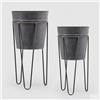 Enzo De Gasperi EDG Enzo De Gasperi Set 2 Vasi Tripode con Piedistallo