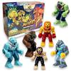 #sbabam Sbabam, FUNNY BOX Wild Warriors Beast Fury, Giochi per Bambini da Edicola, Animali Giocattolo per Bambini Pack 4 Pz, Guerriero Robot Giocattolo per Regalo Bambino, Interscambiabile con Carte da Gioco
