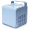 Air Liquide Neb?Box 404102 - Aerosol a pistone, 0,35?ml-min, ampolla 8-12?ml, kit completo (boccaglio, maschere adulti-bambini, tubi, filtri, borsa), 58?dB, uso familiare, alimentazione a rete, Blu