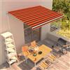 Vidaxl Tenda da Sole Retrattile Manuale 400x300 cm Arancione e Marrone