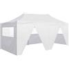 Vidaxl Gazebo Pieghevole con 4 Pareti 3x6 m Acciaio Bianco