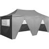 Vidaxl Gazebo Pieghevole con 4 Pareti 3x6m Acciaio Antracite