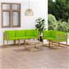 Vidaxl Set Salotto da Giardino 6 pz con Cuscini Verde Chiaro