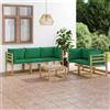 Vidaxl Set Salotto da Giardino 6 pz con Cuscini Verdi