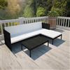 Vidaxl Set Salotto da Giardino 3pz con Cuscini in Polyrattan Nero