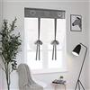 SIMPVALE 1 Pezzo Tie up - Tenda in Voile Tulle Ricamo Romano Tenda - Tende Pannelli Finestra per Camera da Letto, Studio, Bagno, Cucina, Grigio, 80x140cm