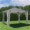 SALMAR Gazebo Fuenti 3x3.6 Bianco con Telo Grigio Chiaro