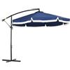 Outsunny Ombrellone Decentrato a 8 Stecche con Base a Croce, in Acciaio e Poliestere, Ø295x260 cm, Blu Scuro|Aosom