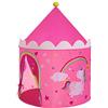 SONGMICS Tenda da Gioco Castello da Principessa per Ragazze e Bambini, Casetta dei Giochi per Interni ed Esterni, con Borsa da Trasporto, Regalo per Bambini, Rosa e Giallo LPT04PY