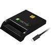Techly Professional Lettore/Scrittore di Smart Card USB-C Compatto Nero