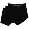 Emporio Armani Boxer da Uomo, Confezione da 3 Corti, Nero, Small (Pacco da 3)