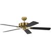 Pepeo Gmbh Ventilatore da Soffitto Potkuri, Ottone Satinato / Nero, 132 Cm