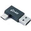 System-S Adattatore USB 2.0 tipo A maschio a 3.1 C maschio angolare adattatore in nero