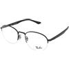 Ray-Ban RX6487 2509 | Occhiali da Vista Graduati | Prova Online | Unisex | Metallo | Tondi | Nero | Adrialenti