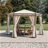 DEGHI Gazebo esagonale 3,5 m con tende e zanzariere - Elite