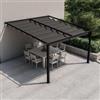 DEGHI Gazebo pergola 4x4 m con tetto scorrevole in alluminio antracite - Norris