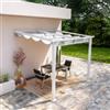 DEGHI Gazebo pergola 3x2,5 m in alluminio bianco con tetto scorrevole - Norris