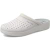 Fly Flot | Man Professional, Zoccoli Sanitari Uomo, Ciabatta con Tomaia in Pelle Forata e Sottopiede in Pelle Scamosciato, Bianco, 46