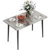 FATIVO Tavolo da Pranzo Marmo Grigio 120x70cm: Tavolo da Cucina 4-6 Posti Tavolo da Soggiorno Moderno Antigraffio Rettangolare Tavolo Scandinavo Lucido da Ristorante Metallo Telaio