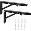 YiPHomn Console pieghevole, cerniere pieghevoli, con angolo di 90 gradi, angolo di montaggio pieghevole per casa, cucina, ufficio, tavolo, parete - nero (12 pollici)