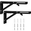 YiPHomn Console pieghevole, cerniere pieghevoli, con angolo di 90 gradi, angolo di montaggio pieghevole per casa, cucina, ufficio, tavolo, parete - nero (10 pollici)