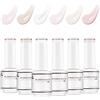Nicedeco 4 in 1 Professionale Base Rubber Gel Kit Smalto Semipermanente Nudo per Unghie UV LED Soak Off Gel Set 33, 6X8ML