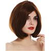 WIG ME UP - TYS-052A-12 Parrucca Donna Corta Bob Bob lungo Riga Liscia Castano