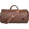 seyfocnia Borsa per abbigliamento portatile,Borsa per abbigliamento da uomo per viaggi d'affari, grande borsa da viaggio in pelle con scomparto per scarpe, marrone, One_size, Contemporaneo