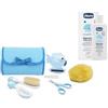 Chicco Set Igiene Azzurro Spugna+forbicine+spazzola+pettine