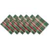 DII Set di tovaglioli quadrati in cotone, motivo natalizio a quadri, verde scuro, 45,7 x 45,7 cm (set da 6)