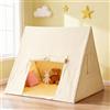 Yontwe Tenda a triangolo per bambini Tende da interno Casetta Tenda da gioco con Tappetino pieghevole Tende per bambini in tela per ragazze e ragazzi
