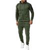 Duohropke Tuta da allenamento da uomo mimetica militare, giacca sportiva con cappuccio e pantaloni da jogging, 02 verde., L