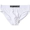 DSQUARED2 Slip Uomo Bianco Set da Due Slip con girovita logato